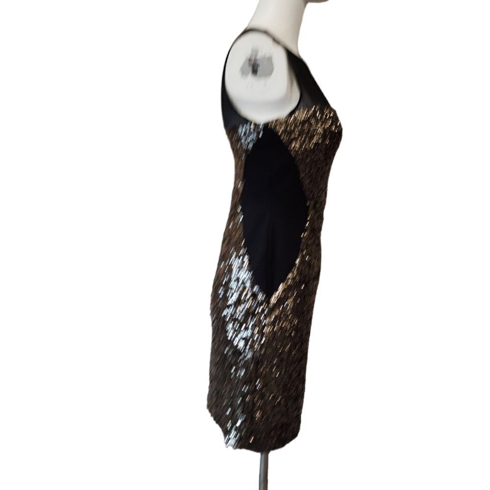 Aidan Mattox Black With Good Sequin Illusion Dress - image 8